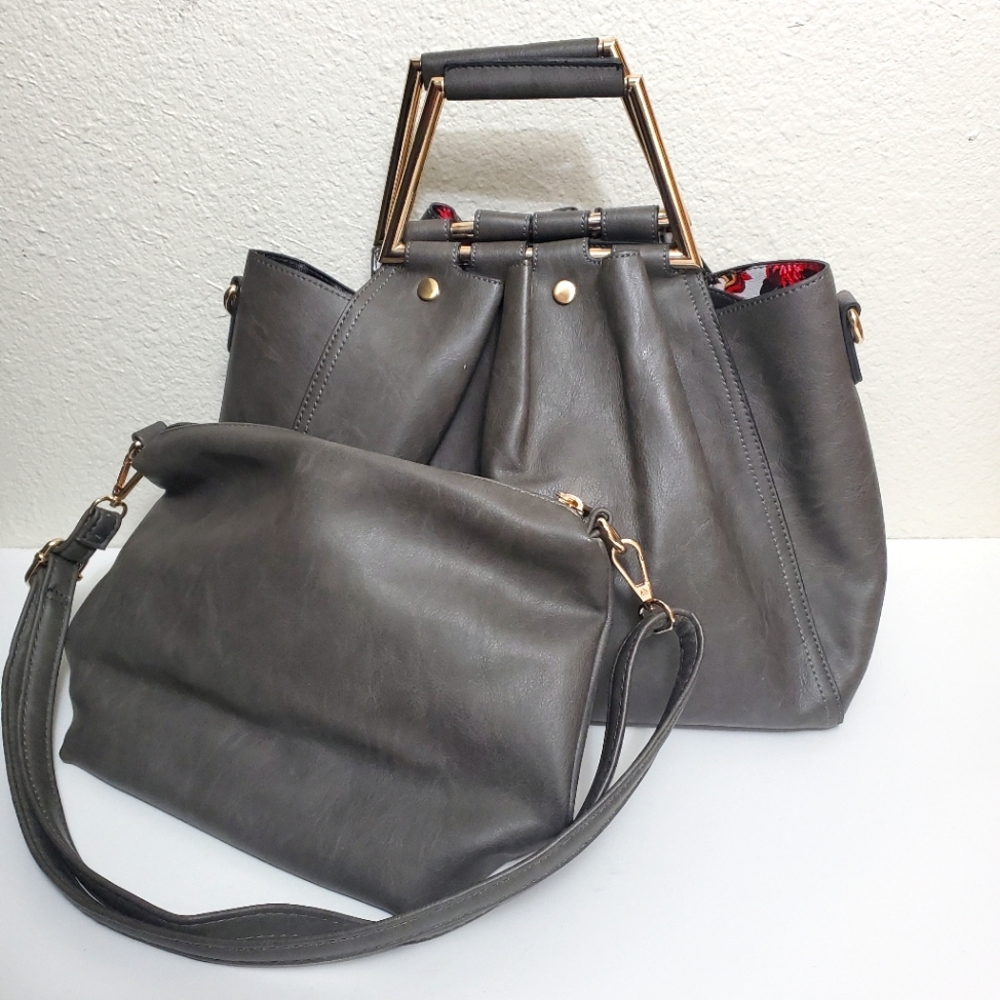 Gray Designer Handbag Bundle